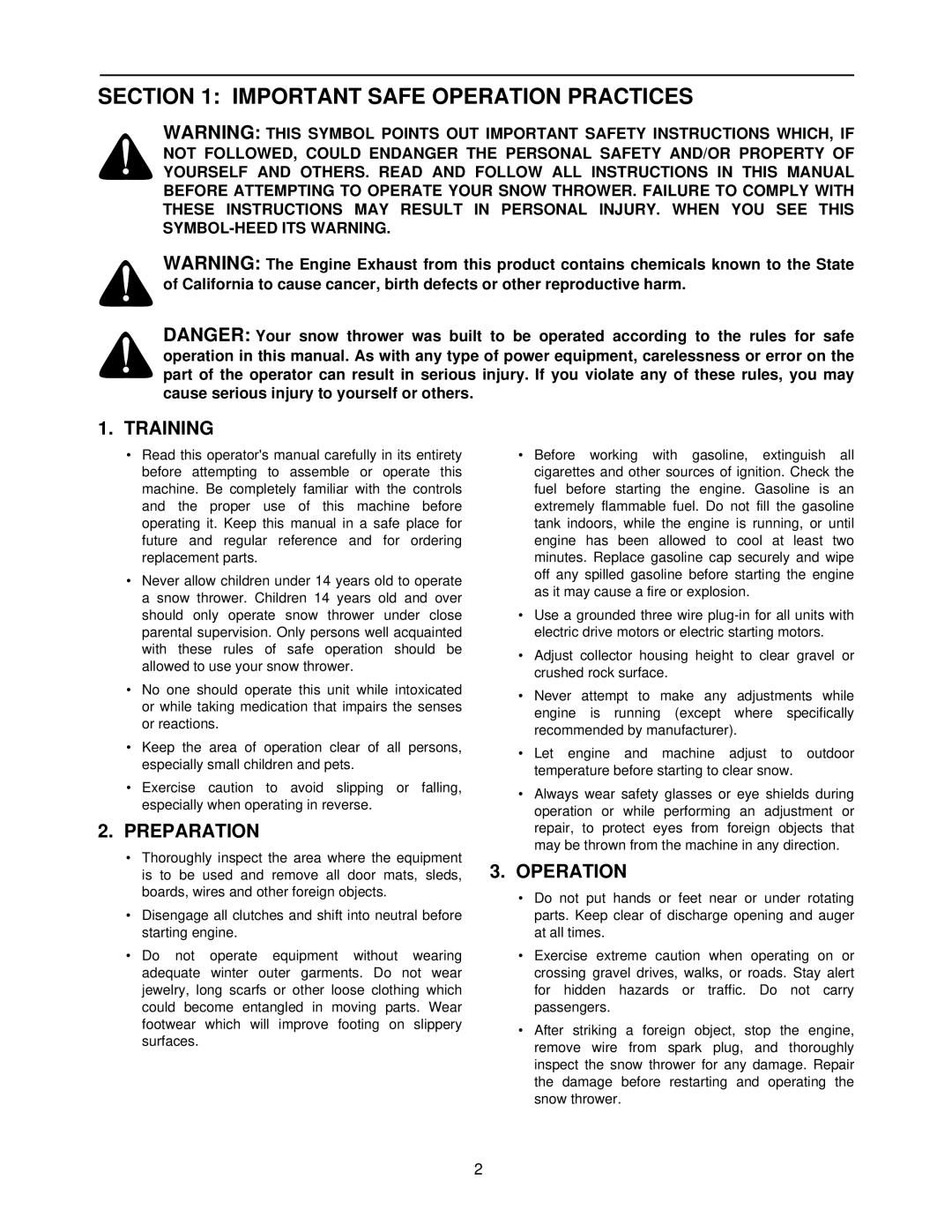 MTD E610E, E660G, E640F manual Important Safe Operation Practices, Training, Preparation 