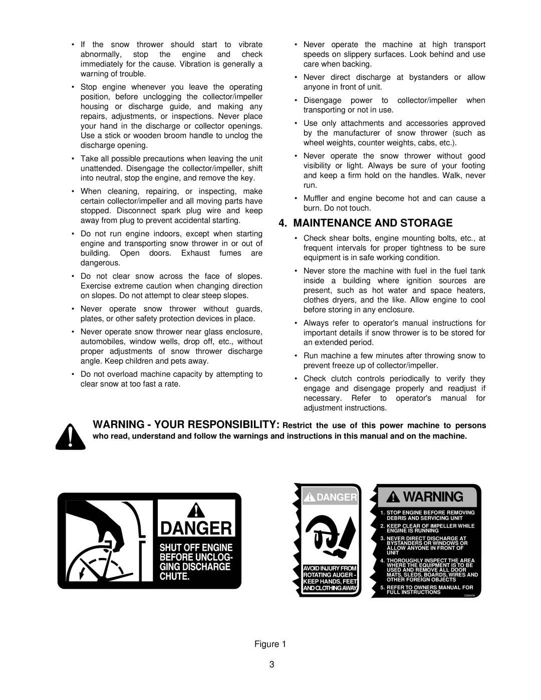 MTD E660G, E640F, E610E manual Maintenance and Storage 