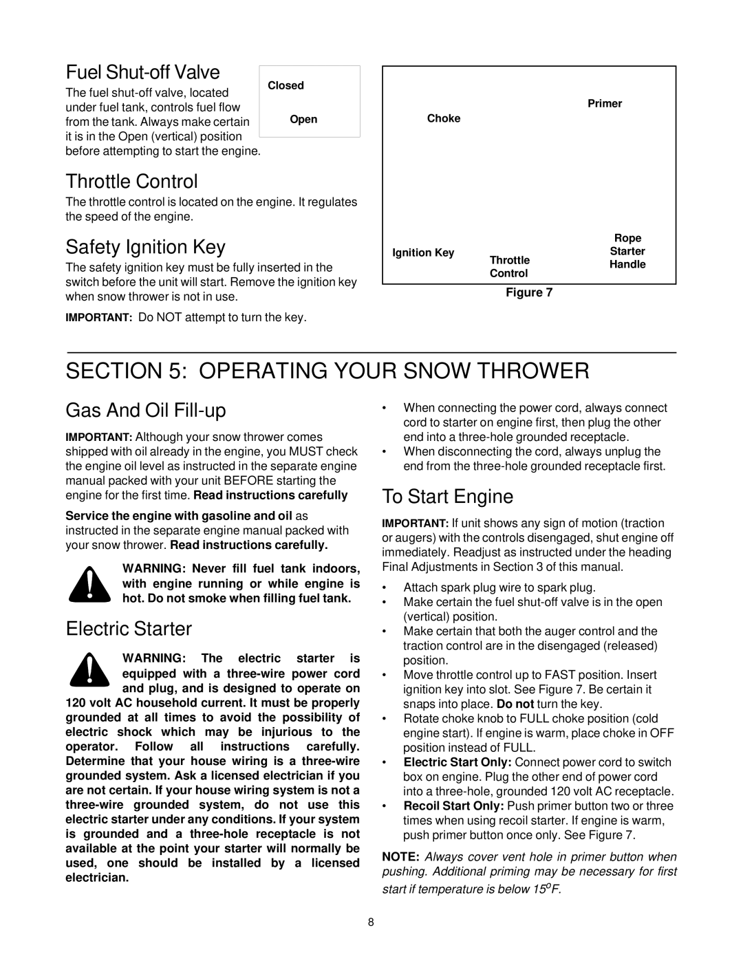 MTD E663G manual Operating Your Snow Thrower 