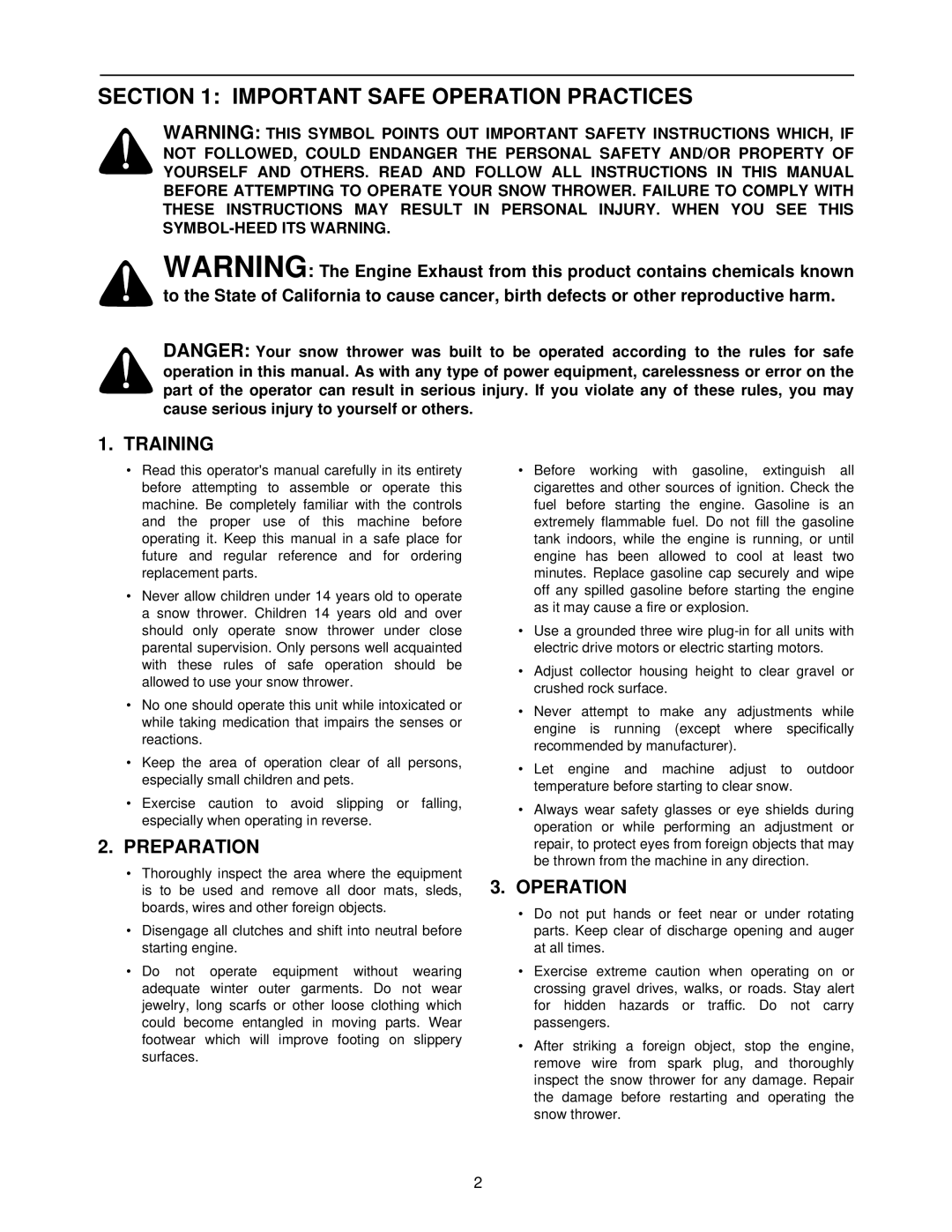 MTD E662H, E664F, E6A4E, E644E, E642E manual Important Safe Operation Practices, Training, Preparation 