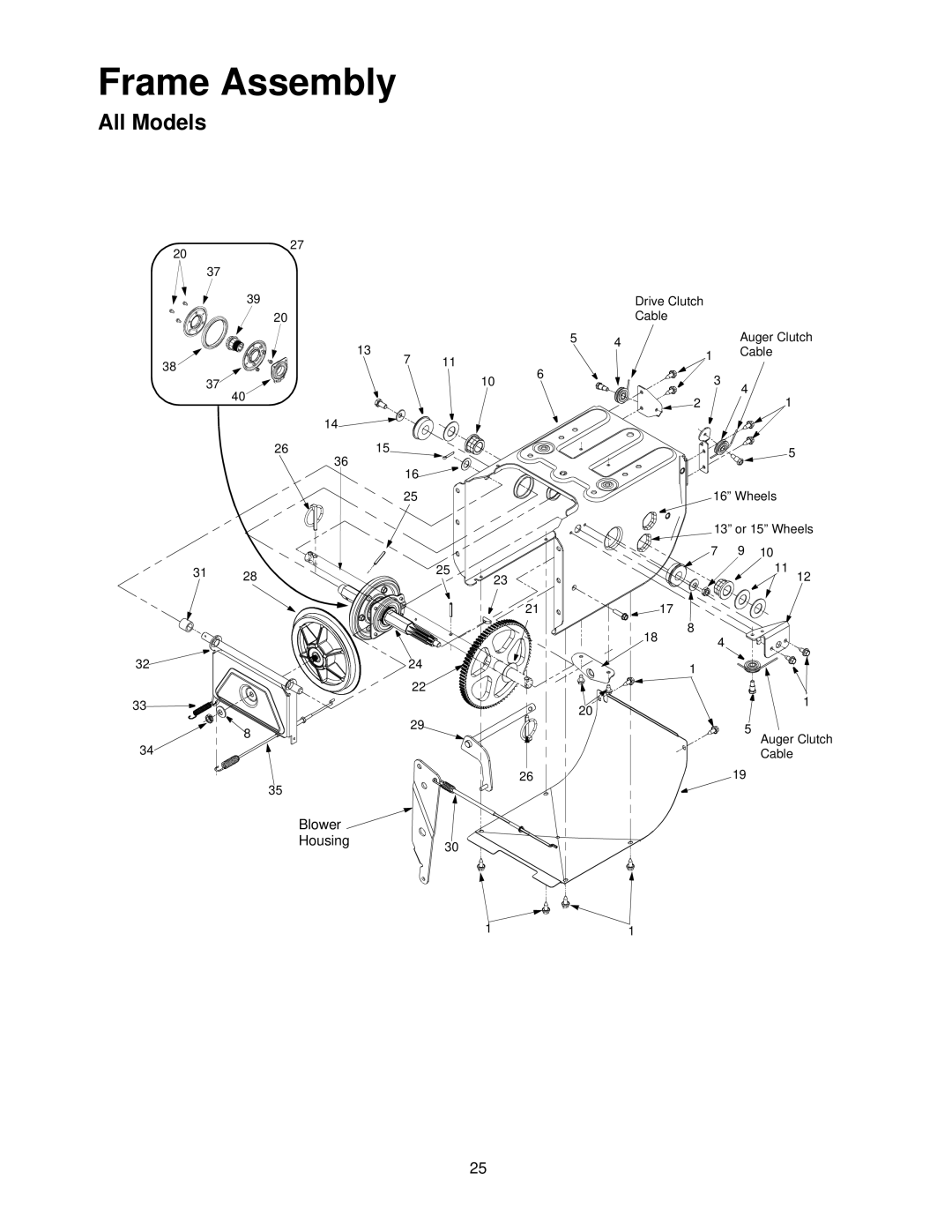 MTD E664F, E6A4E, E662H, E644E, E642E manual Frame Assembly 