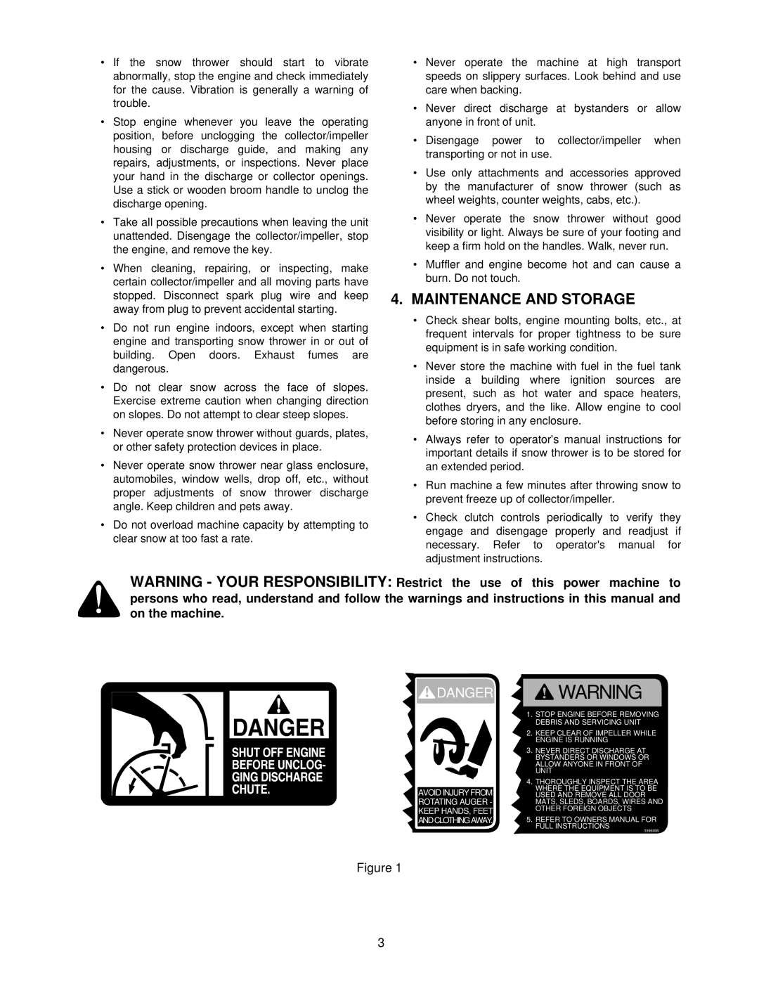 MTD E644E, E664F, E6A4E, E662H, E642E manual Maintenance and Storage 