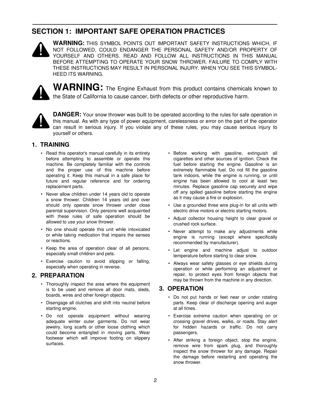 MTD 615, E665E, E645E manual Important Safe Operation Practices, Training, Preparation 