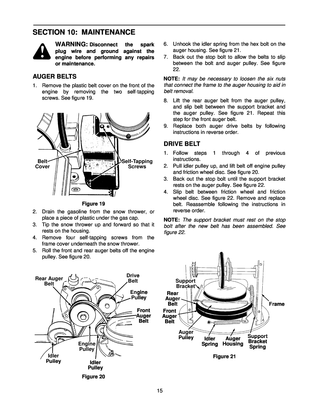 MTD E760, E740 manual Maintenance, Auger Belts, Drive Belt 