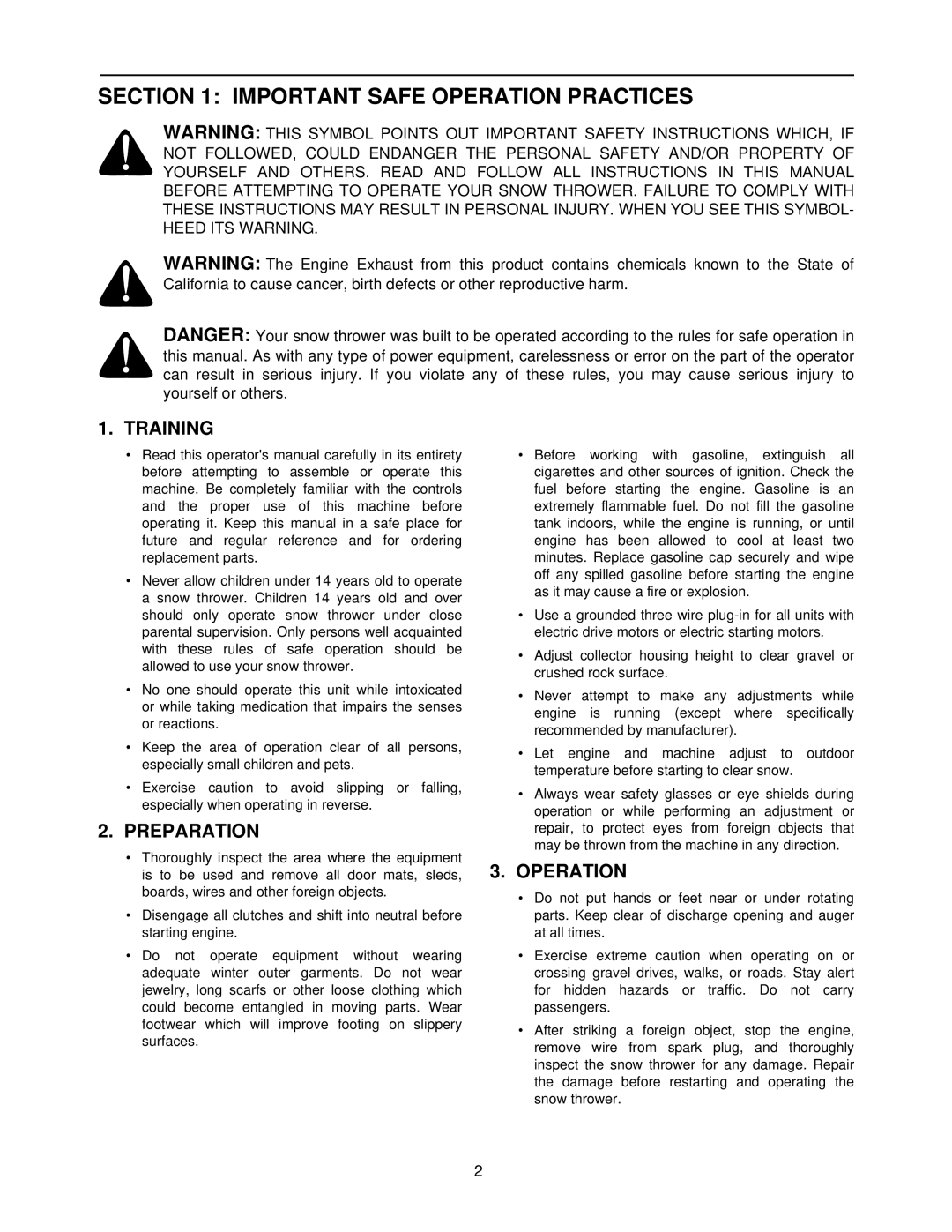 MTD E740, E760 manual Important Safe Operation Practices, Training, Preparation 