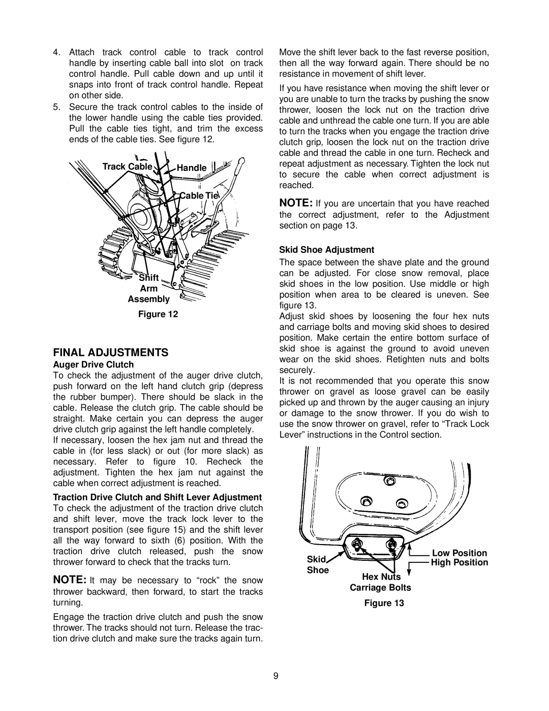 MTD E760, E740 manual Final Adjustments 