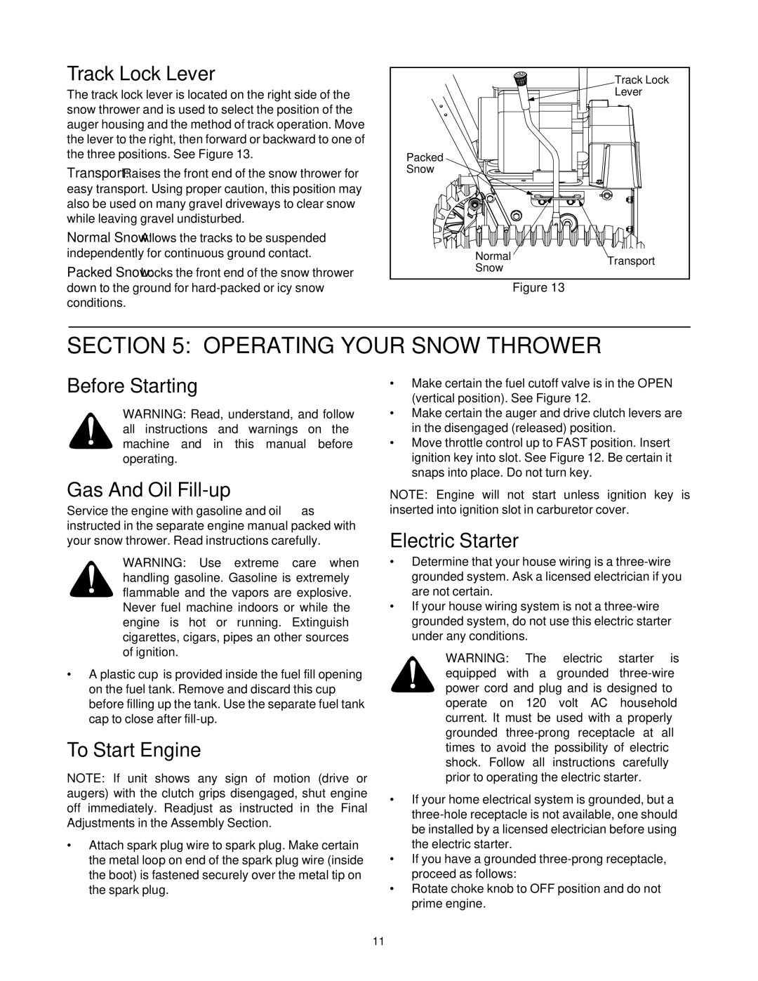 MTD E740F manual Operating Your Snow Thrower 