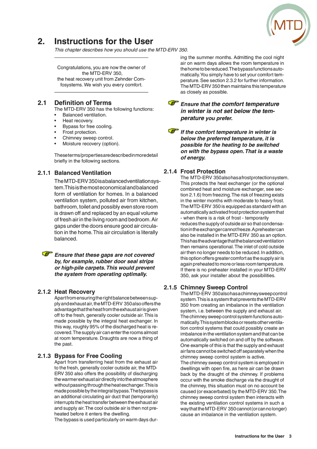 MTD ERV 350, ERV 365 manual Deﬁnition of Terms 