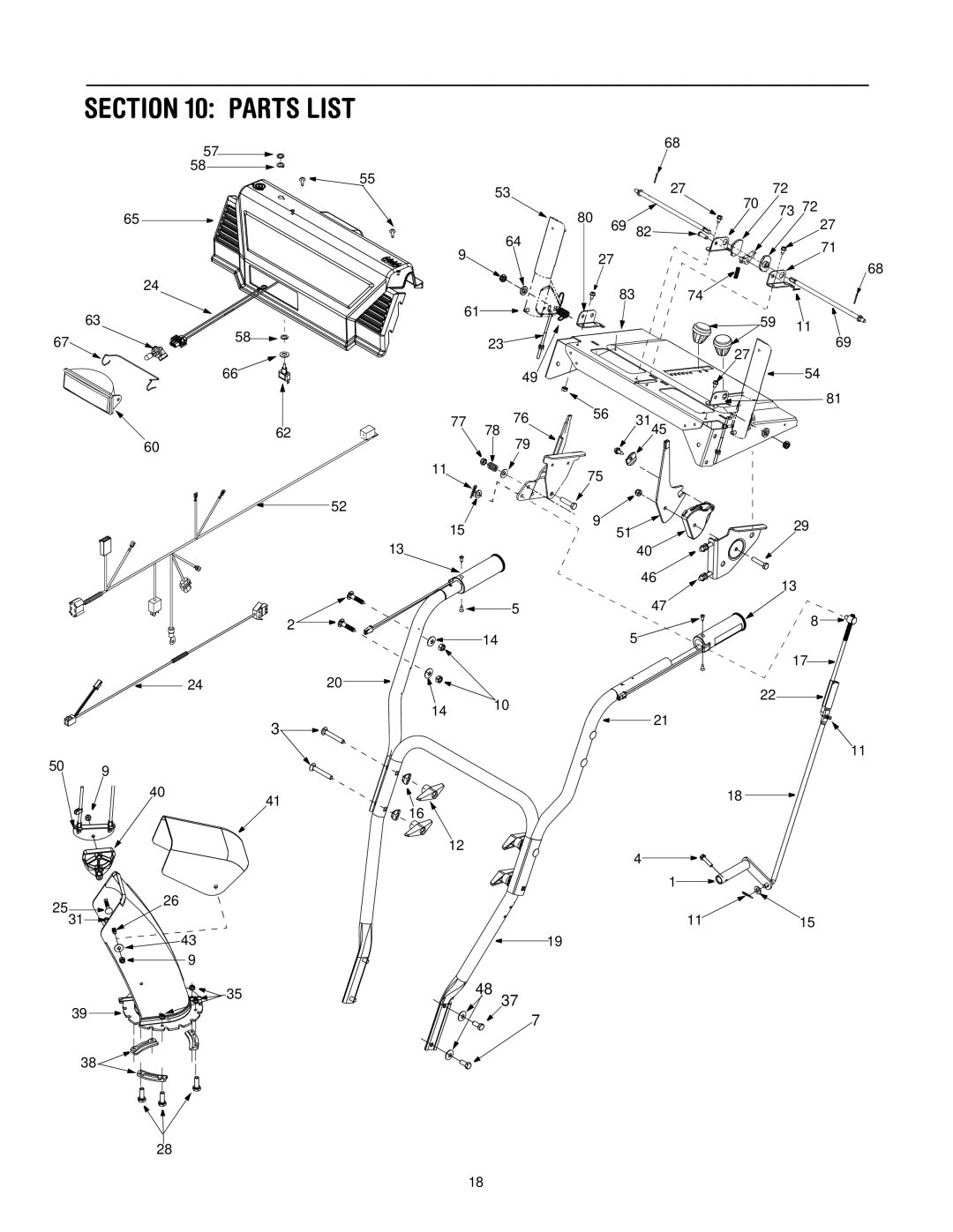 MTD H660G manual Parts List 