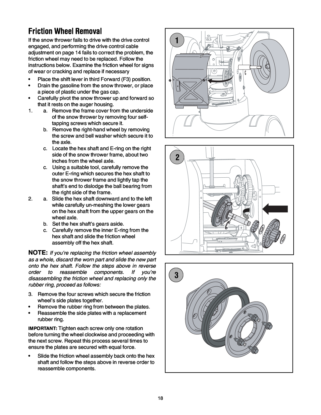 MTD L-Style manual Friction Wheel Removal 
