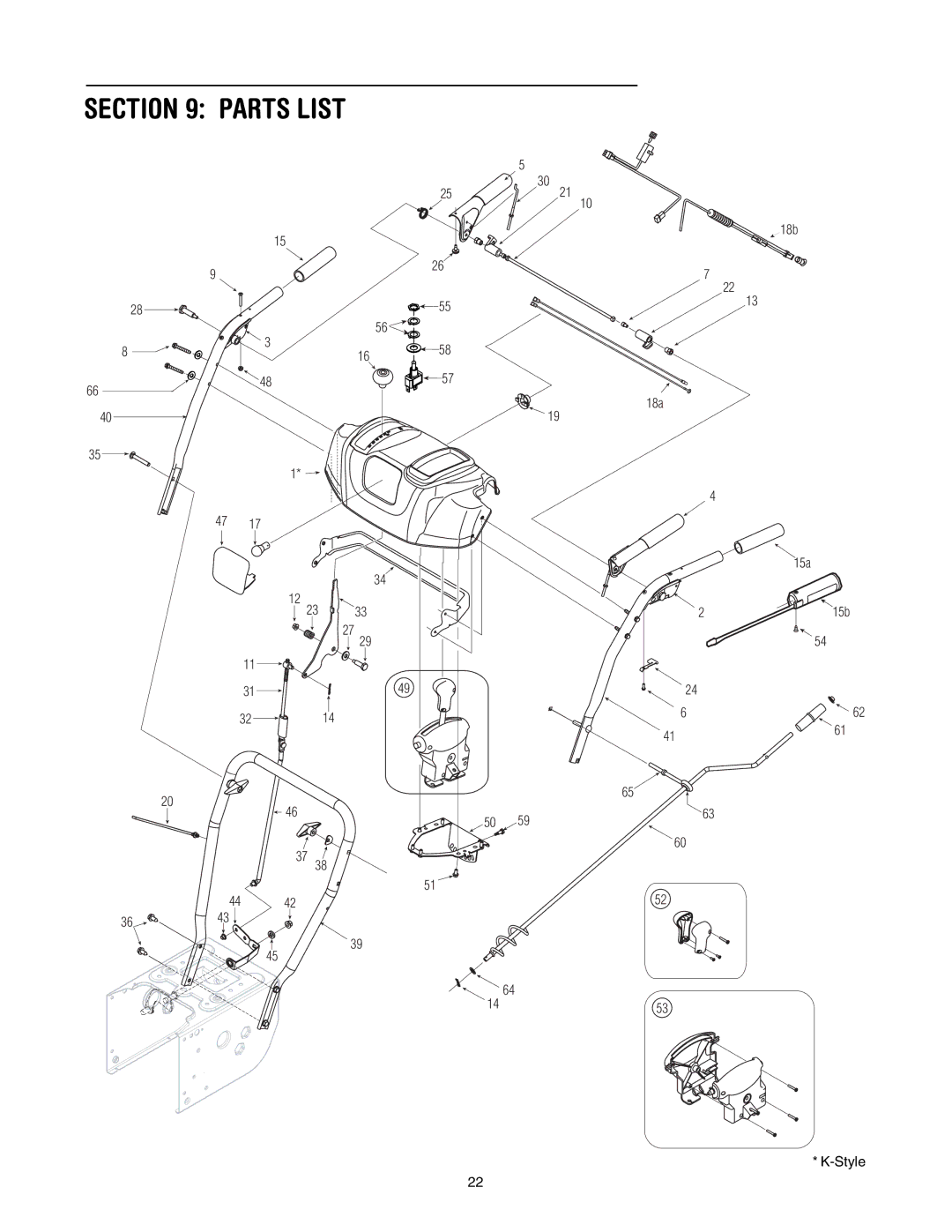 MTD L-Style manual Parts List 