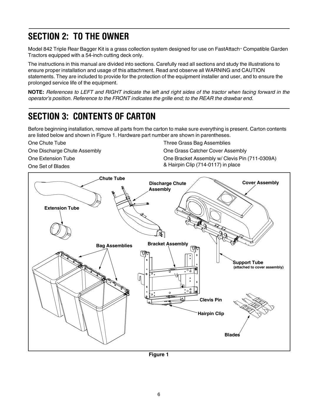 MTD Lawn Tracto manual To the Owner, Contents of Carton 