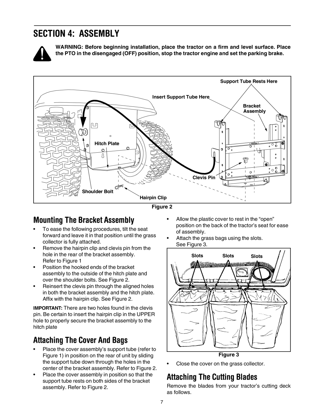 MTD Lawn Tracto manual Mounting The Bracket Assembly 