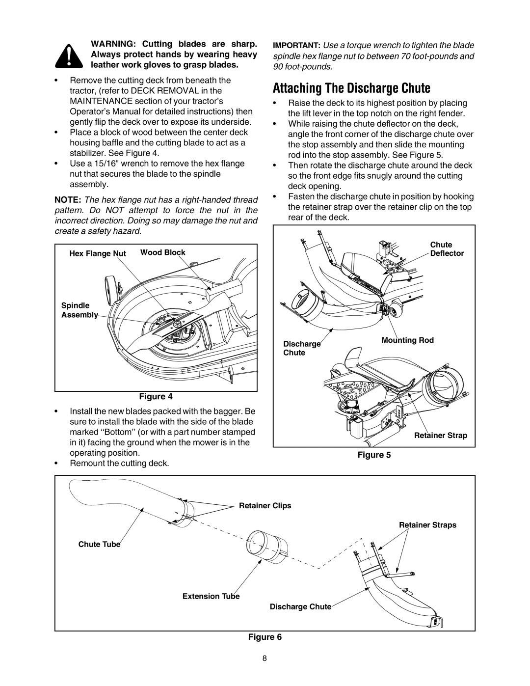 MTD Lawn Tracto manual Attaching The Discharge Chute 