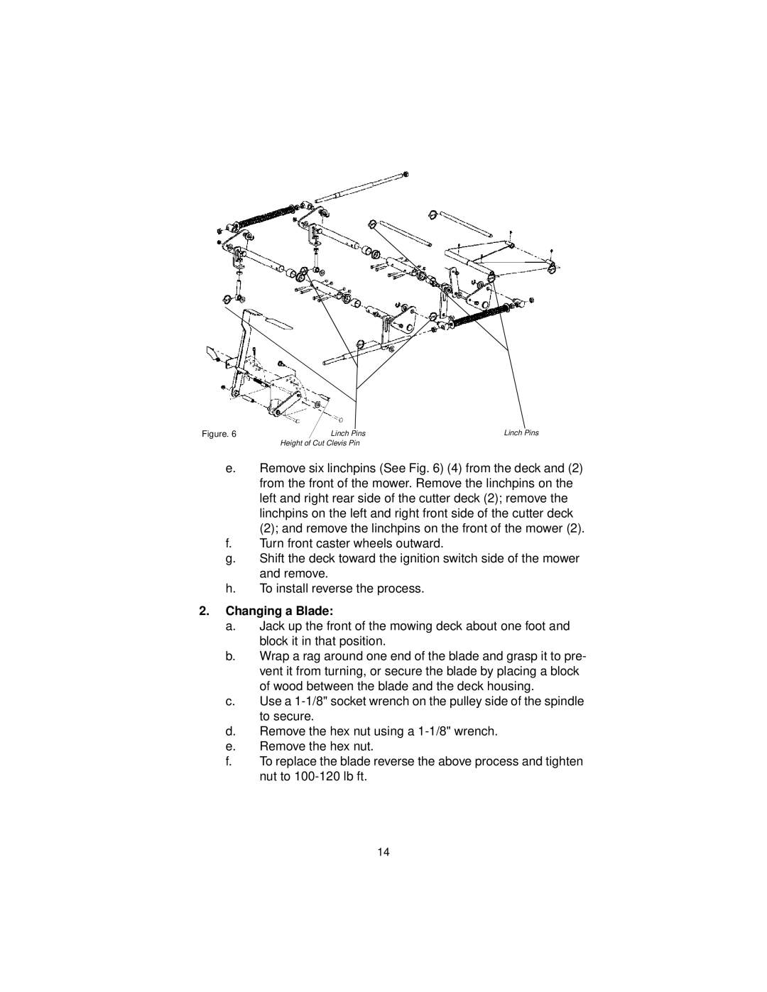 MTD MMZ 2254, MMZ 2554, MMZ 2560 service manual Changing a Blade 