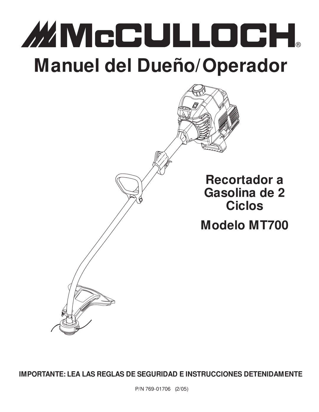 MTD MT700 manual Manuel del Dueño/Operador 