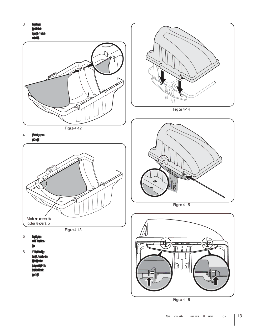 MTD 19A30002000, OEM-190-180A manual Make sure screen sits under the cover’s lip 