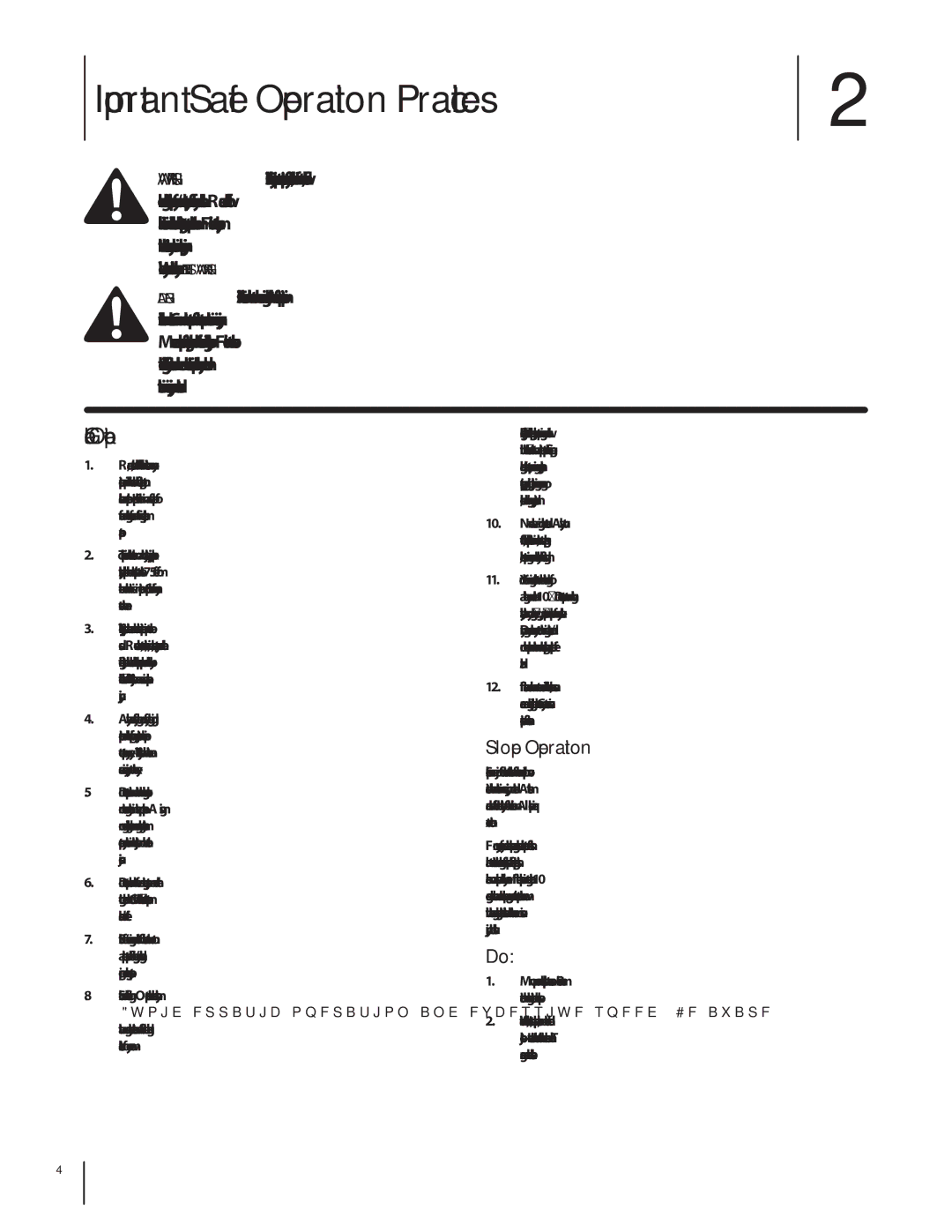 MTD OEM-190-180A, 19A30002000 manual Important Safe Operation Practices, General Operation, Slope Operation 