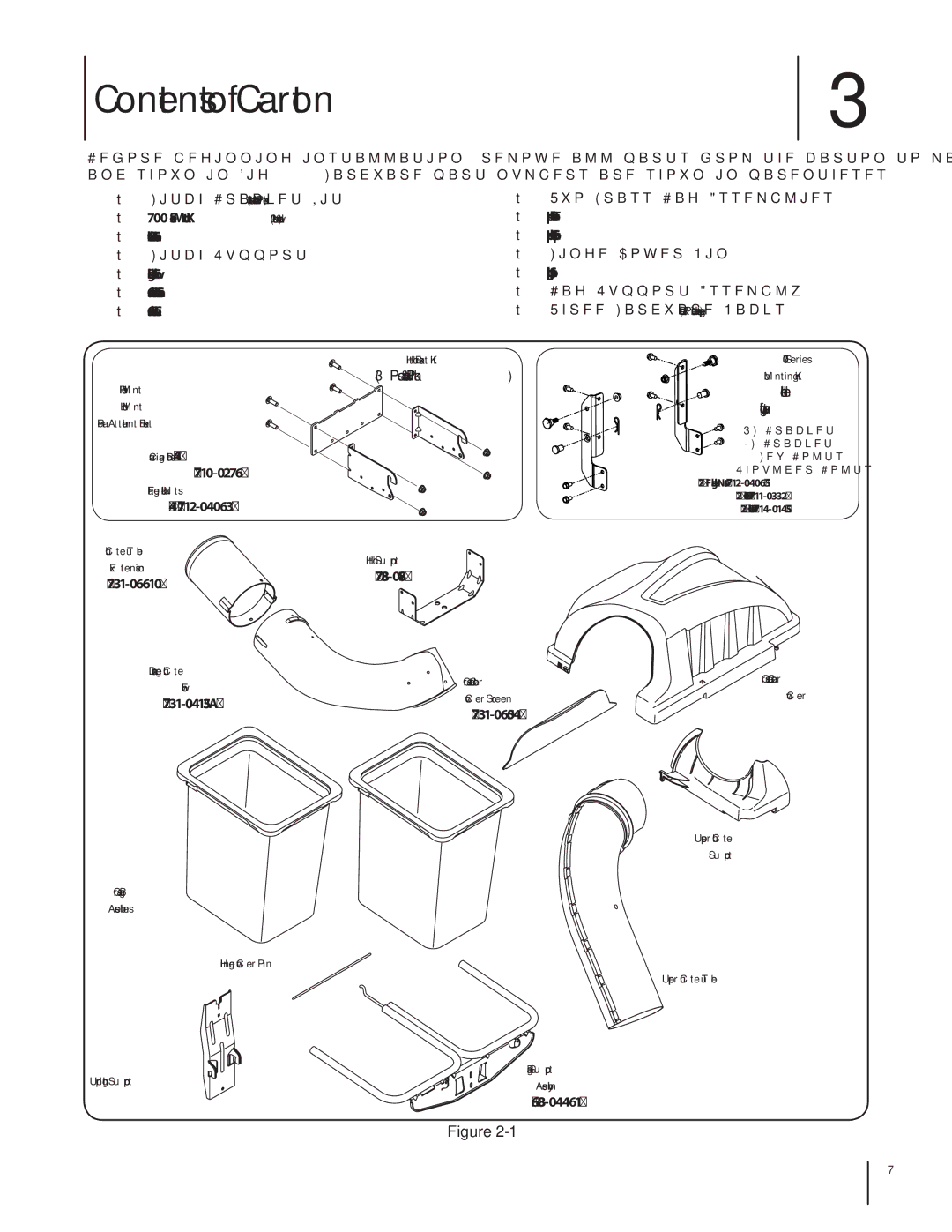 MTD 19A30002000, OEM-190-180A manual Contents of Carton 