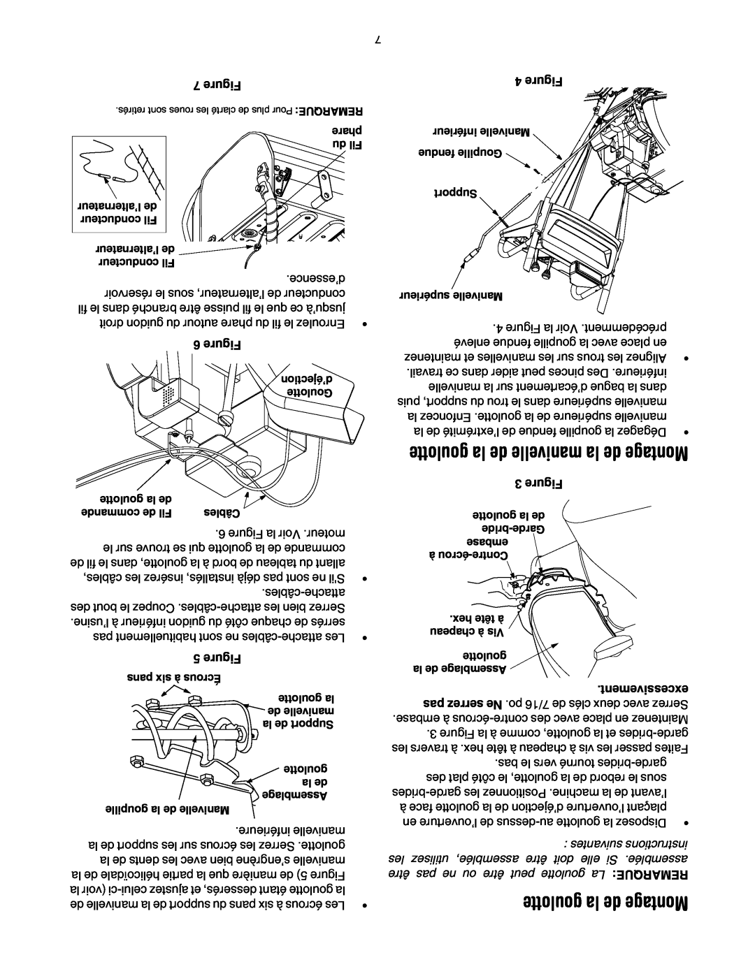 MTD OGST-3106 manual goulotte la de manivelle la de Montage, goulotte la de Montage, uregFi, excessivement 