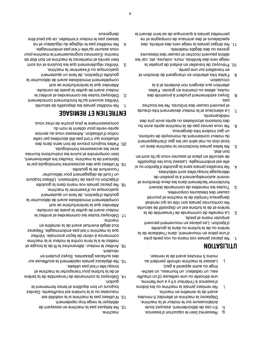 MTD OGST-3106 manual Remisage ET Entretien 