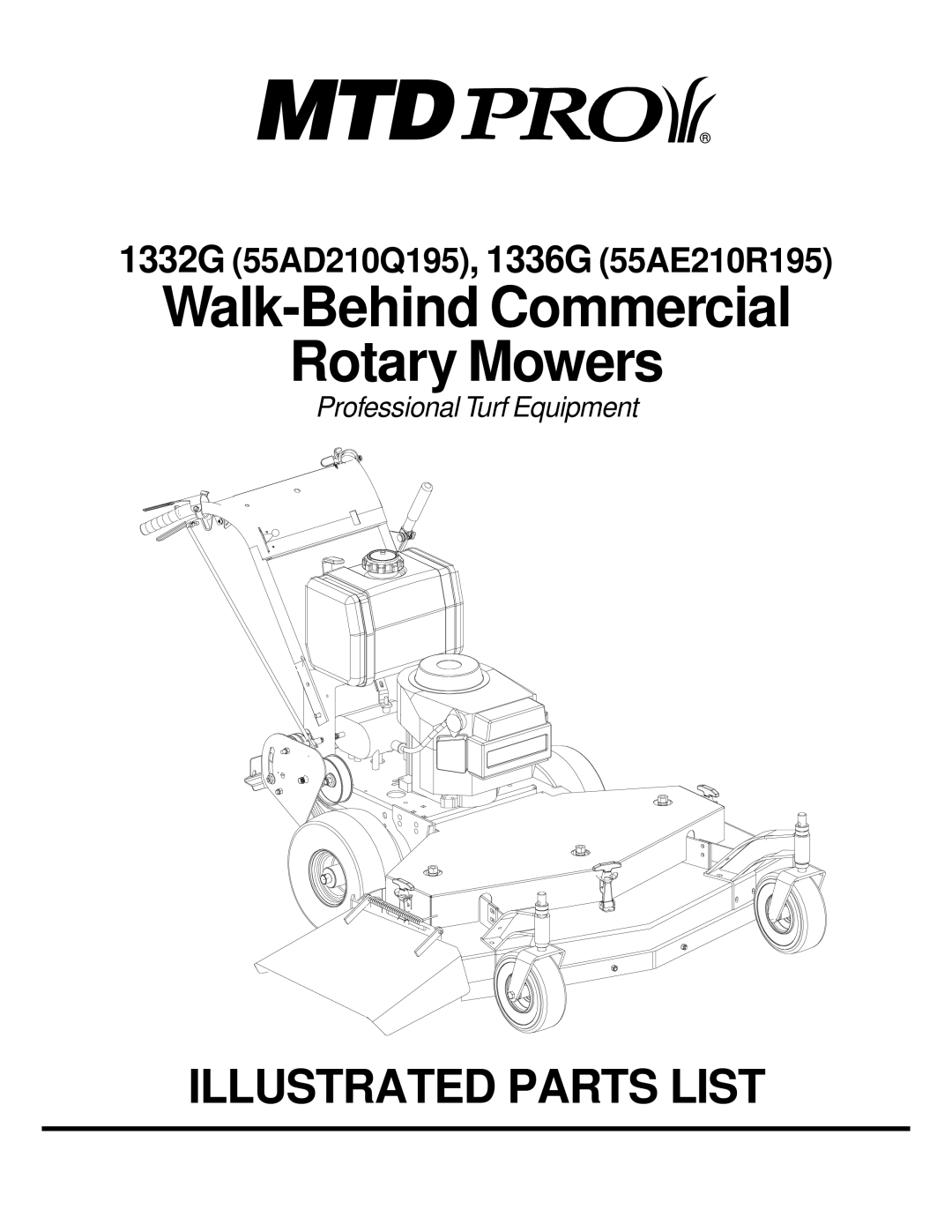 MTD PR-DLSW manual Walk-Behind Commercial Rotary Mowers 