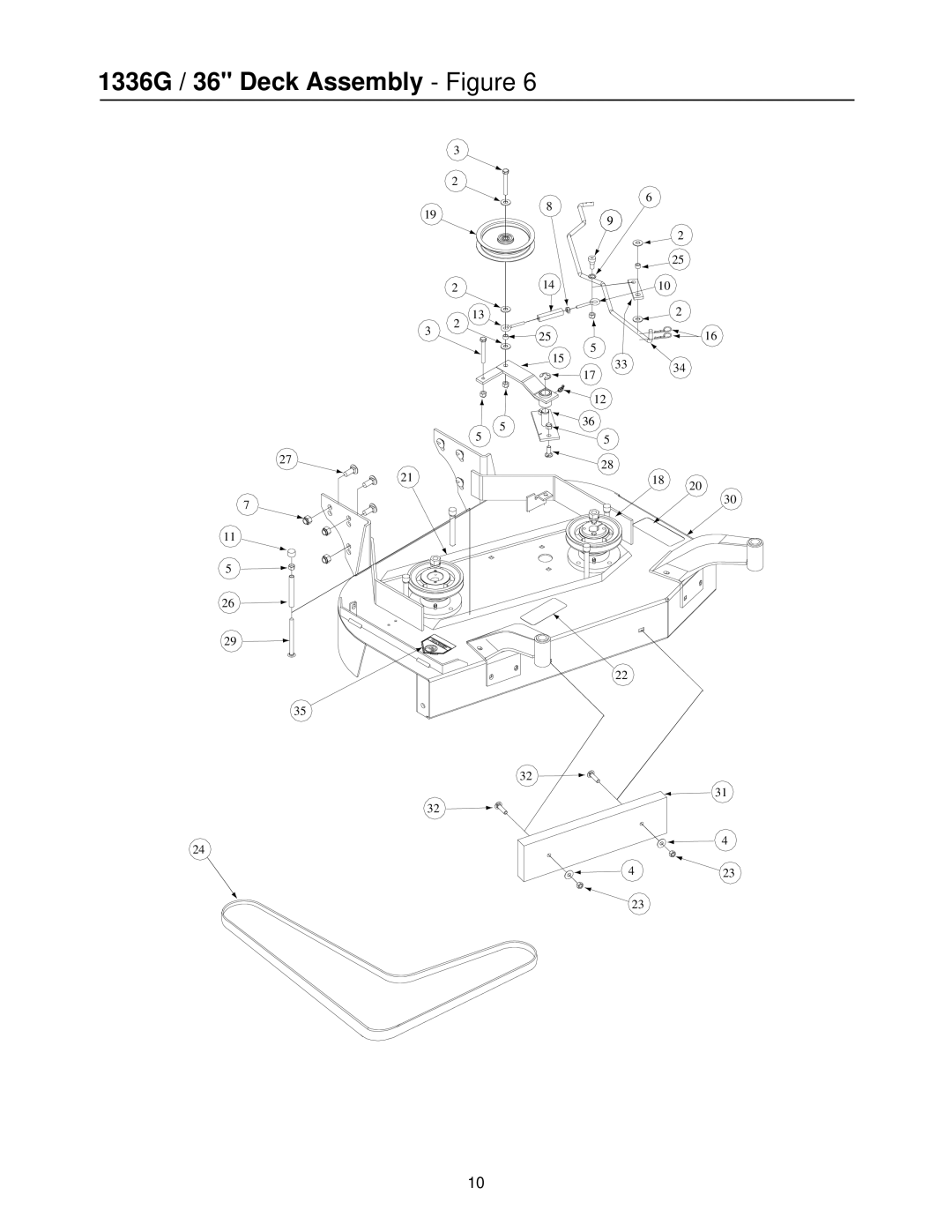 MTD PR-DLSW manual 1336G / 36 Deck Assembly Figure 