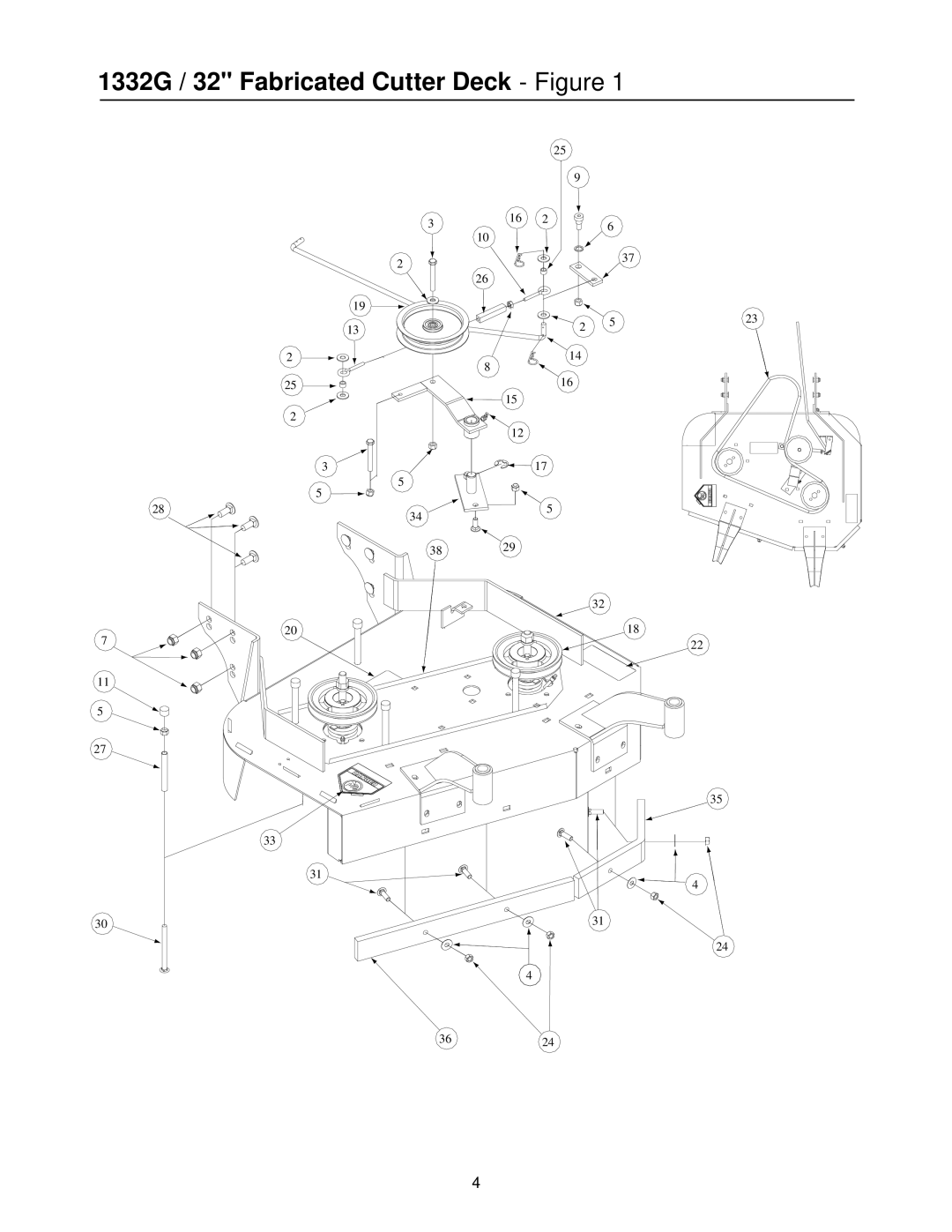 MTD PR-DLSW manual 1332G / 32 Fabricated Cutter Deck Figure 