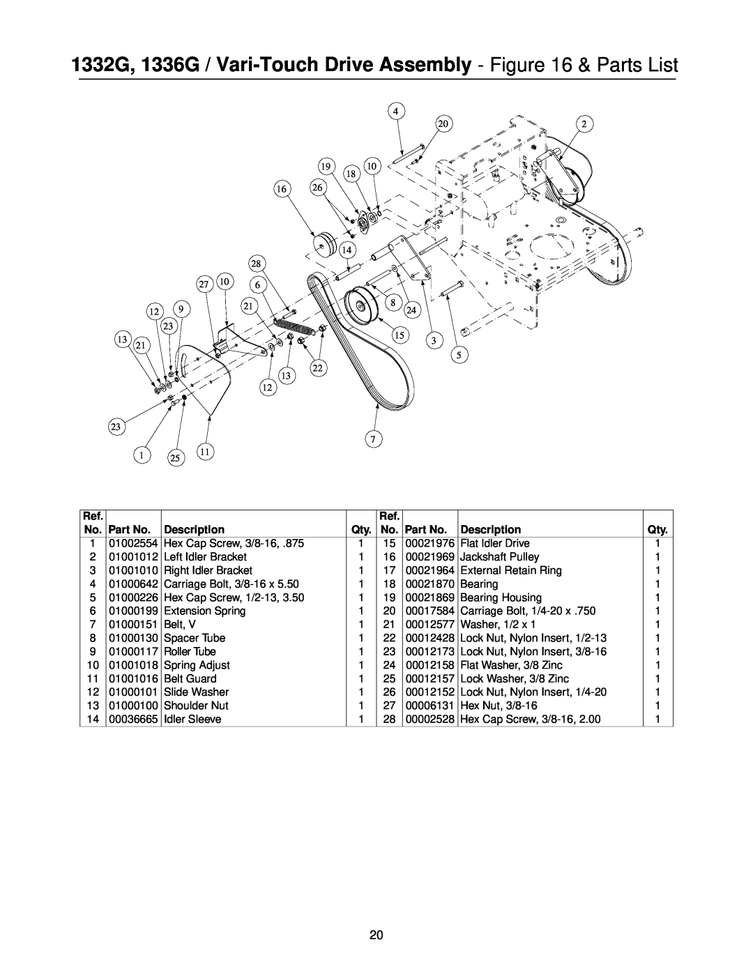 MTD PR-DLSW manual 1332G, 1336G / Vari-Touch Drive Assembly - & Parts List, Description 