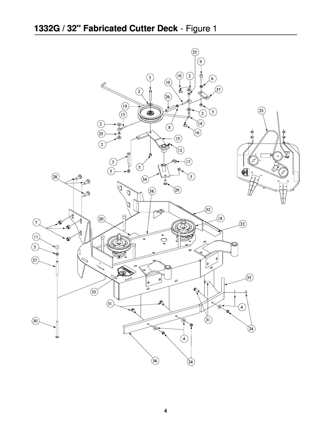 MTD PR-DLSW manual 1332G / 32 Fabricated Cutter Deck - Figure, 3624 