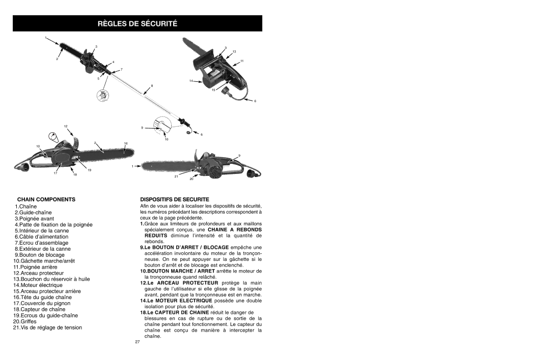 MTD PS manual Dispositifs DE Securite 