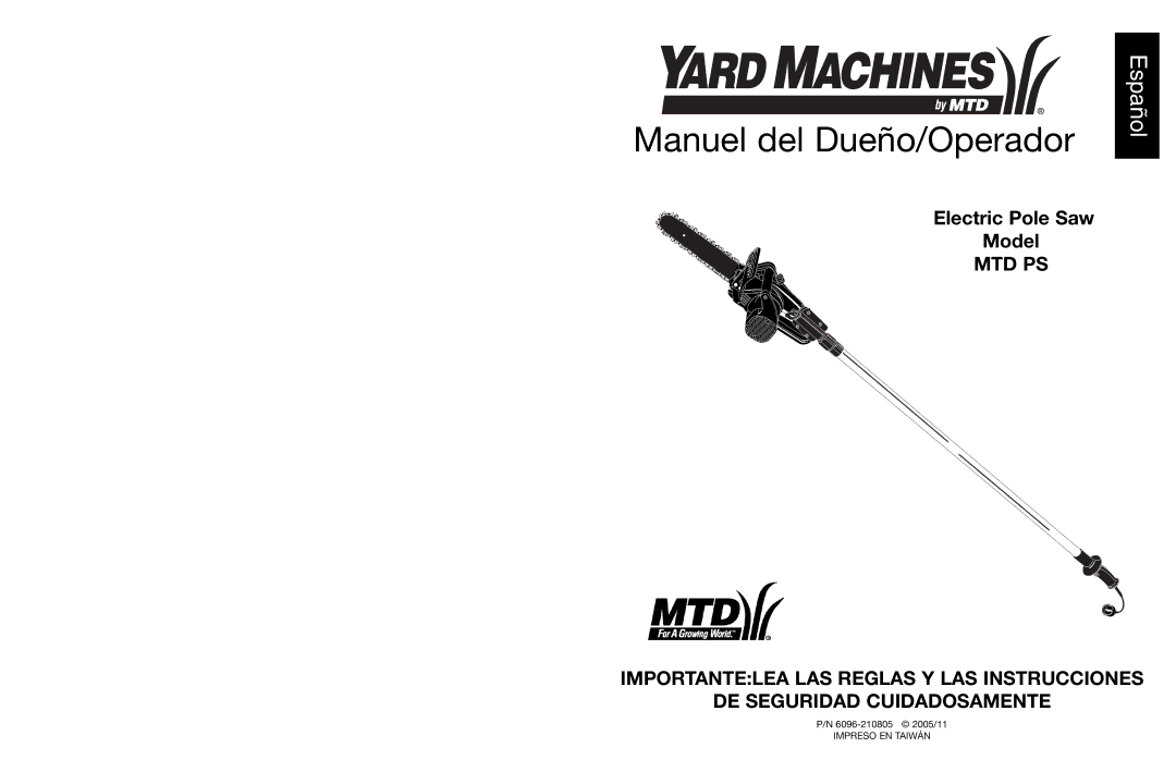 MTD PS manual Manuel del Dueño/Operador 