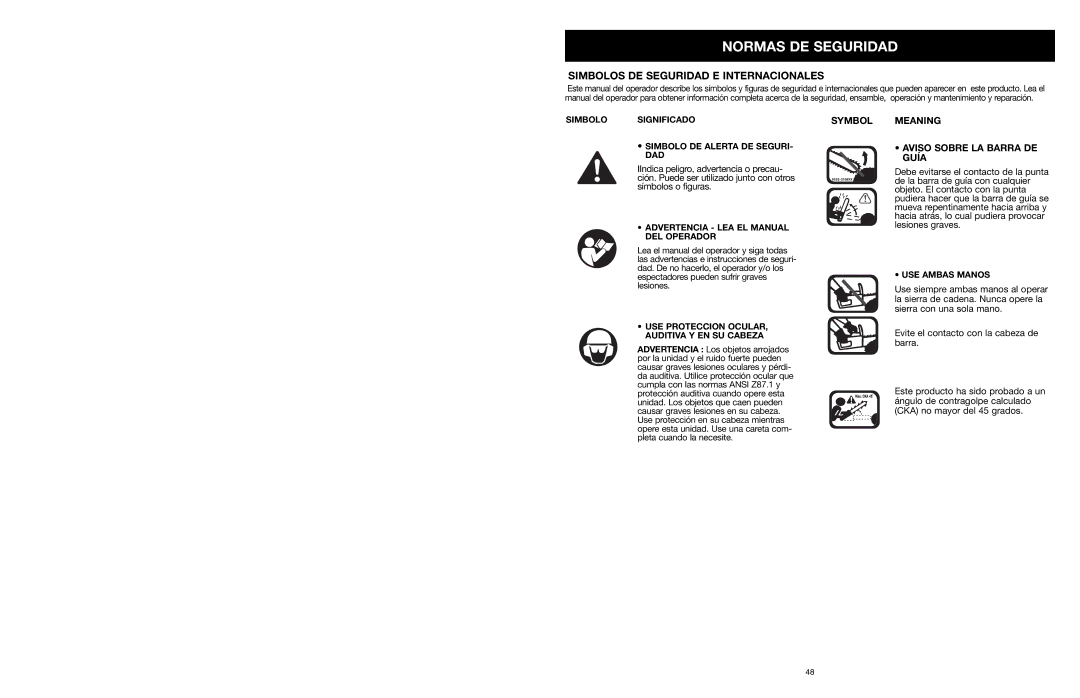 MTD PS manual Simbolos DE Seguridad E Internacionales 