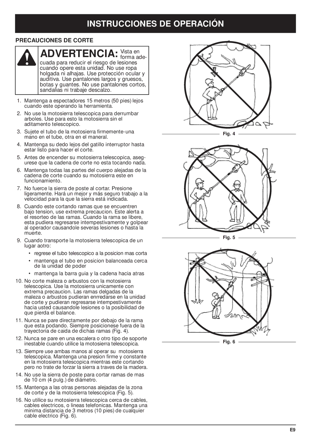 MTD PS720r manual Advertencia Vista en, Precauciones DE Corte 