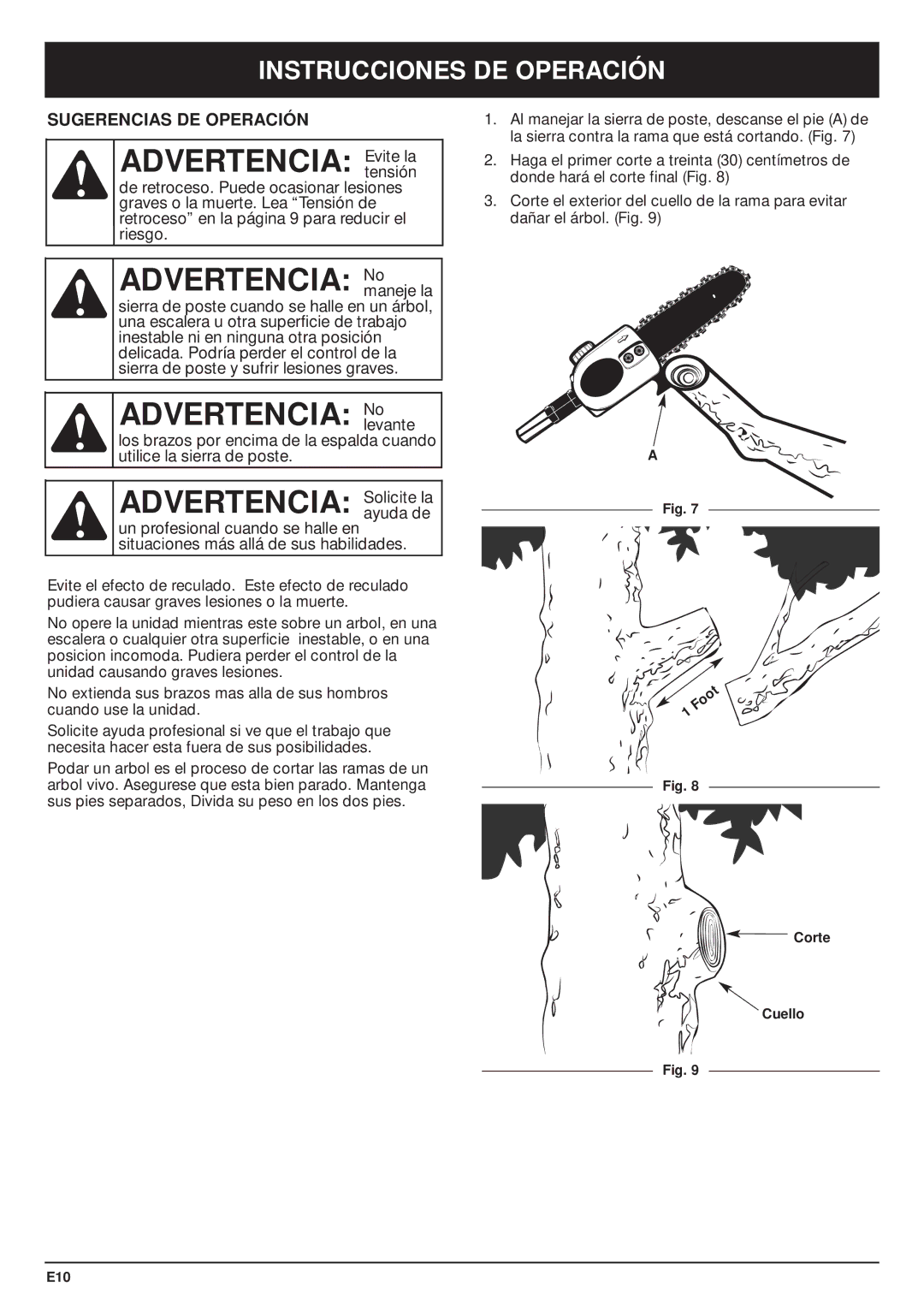 MTD PS720r manual Advertencia Evite la, Advertencia Nomaneje la, Advertencia Nolevante, Advertencia Solicite la 