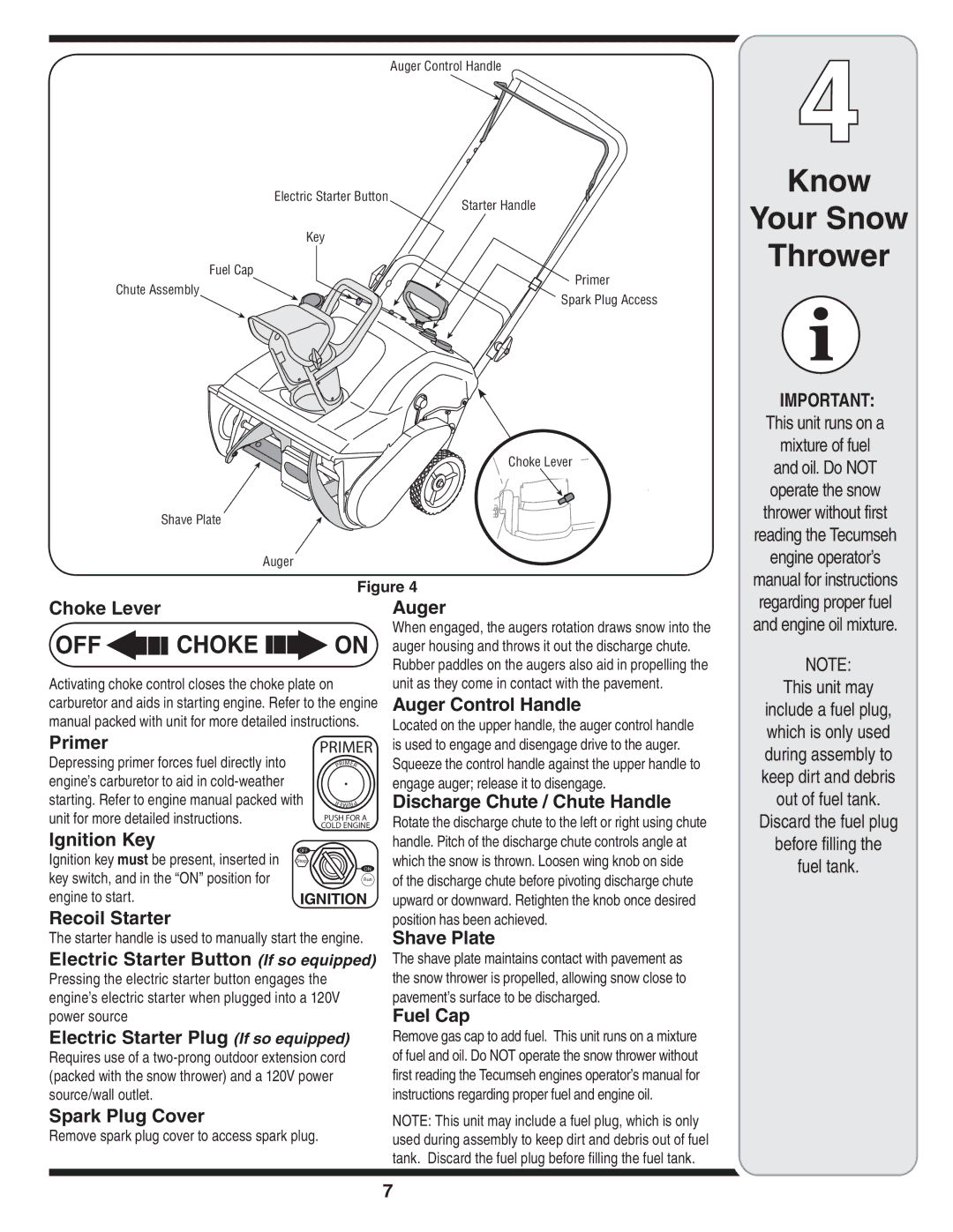 MTD S235 warranty Know Your Snow Thrower 