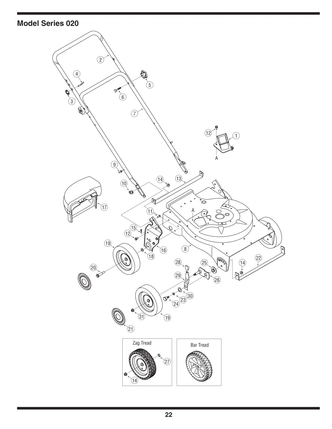 MTD Series 020 warranty Zag Tread Bar Tread 