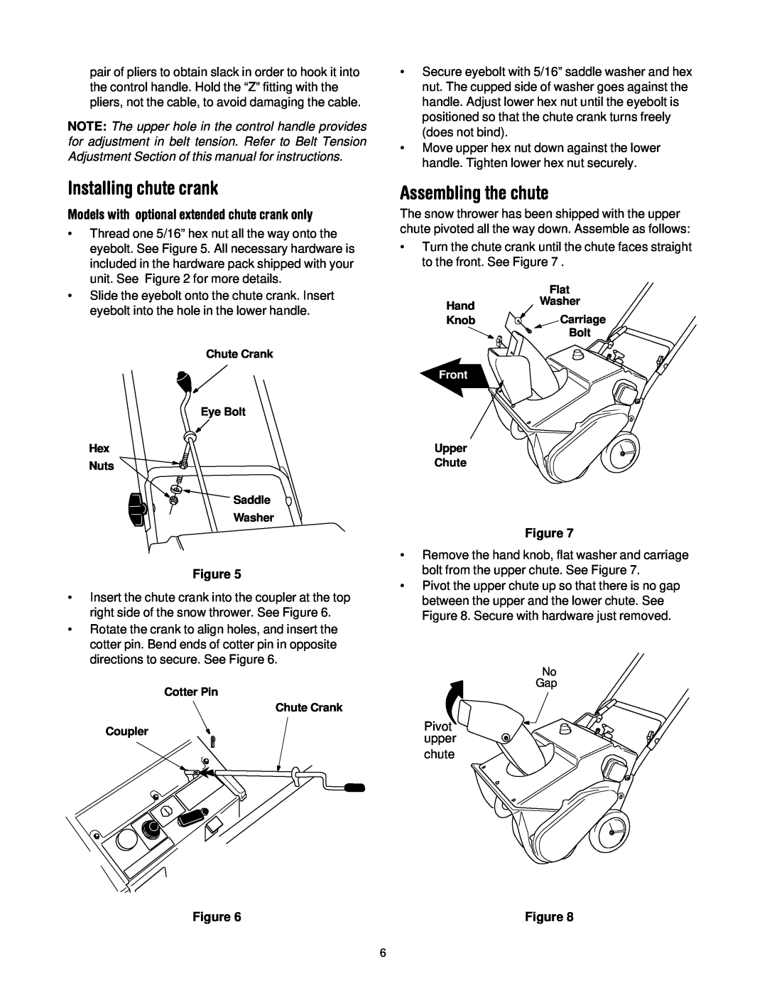 MTD Series 140 through E173 manual Installing chute crank, Assembling the chute 