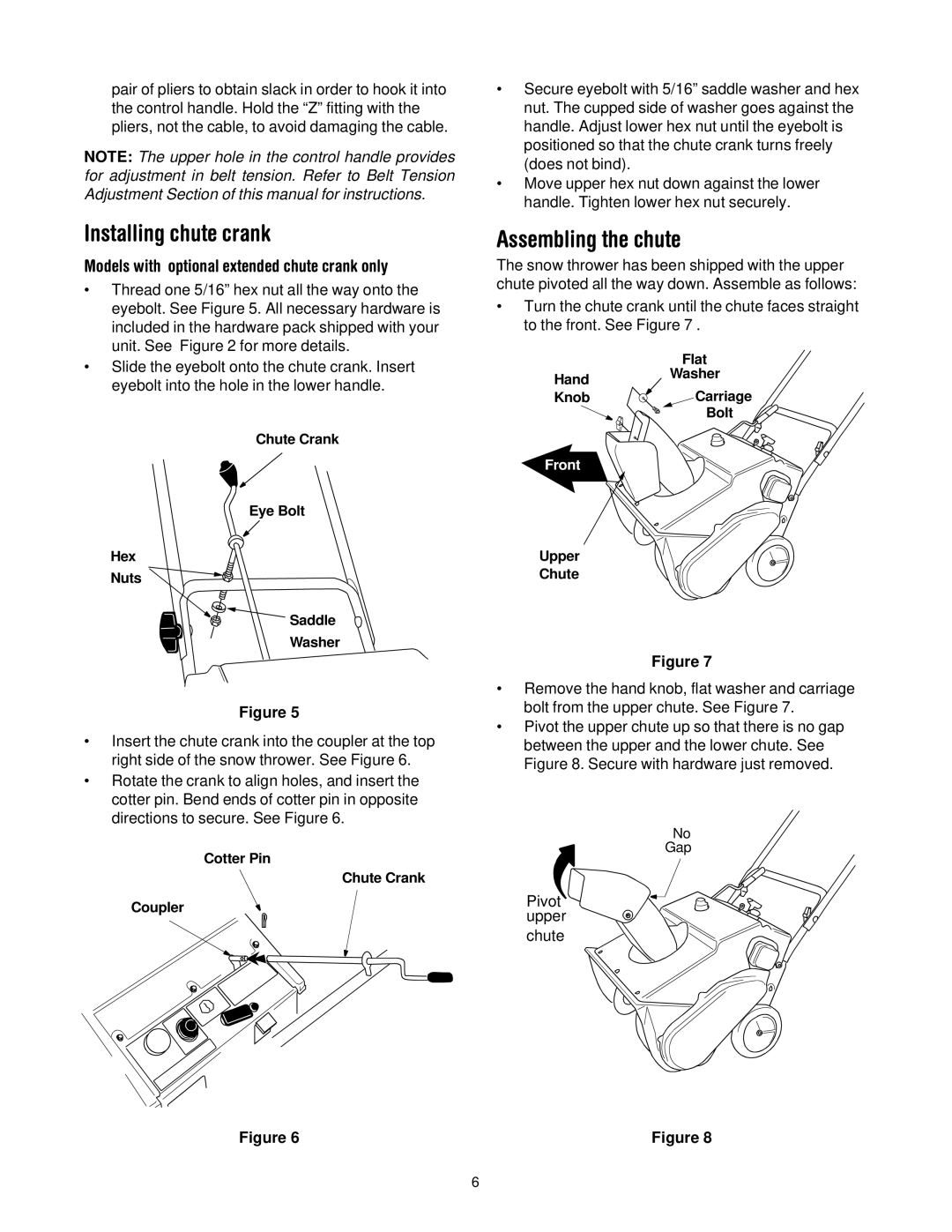 MTD Series 140 through E173 manual Installing chute crank, Assembling the chute 