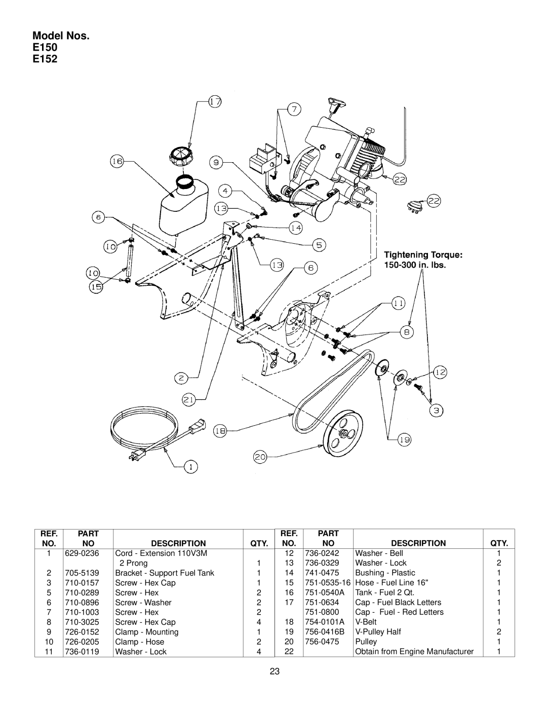 MTD Series 140 thru 152 manual Bracket Support Fuel Tank 741-0475 Bushing Plastic 