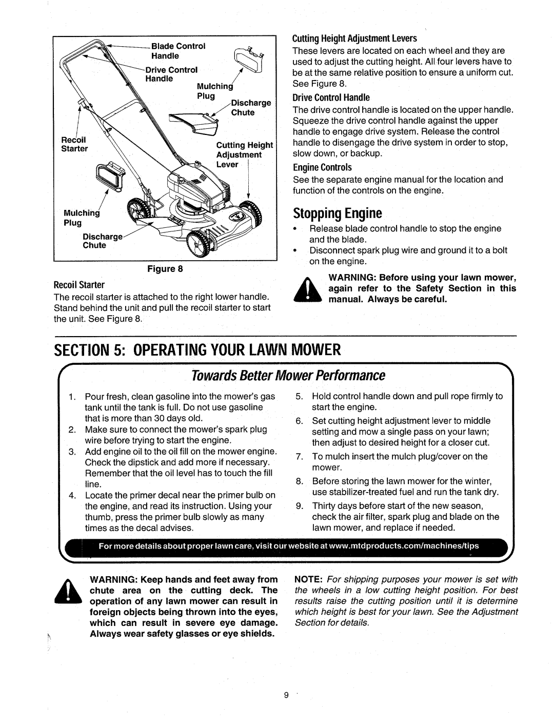 MTD Series 260 Thru 279 manual 