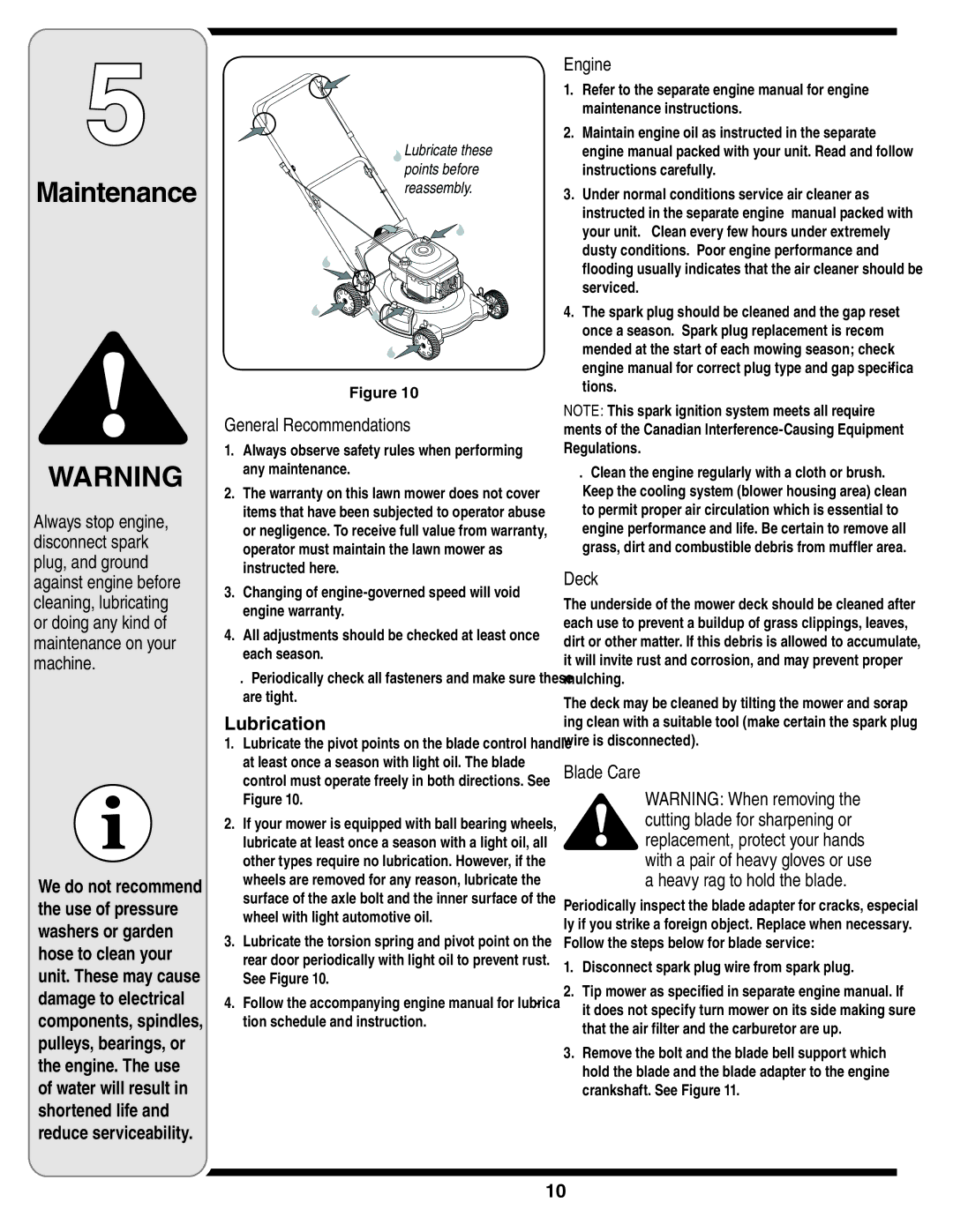 MTD Series 400 warranty Maintenance 