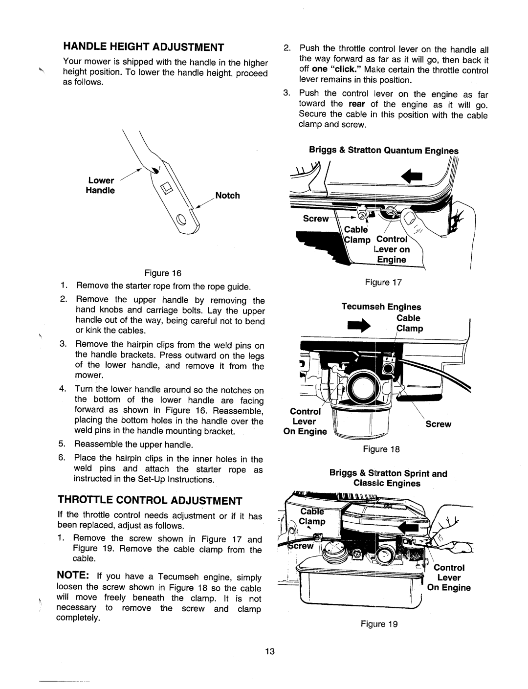 MTD Series 410 through 429 manual 