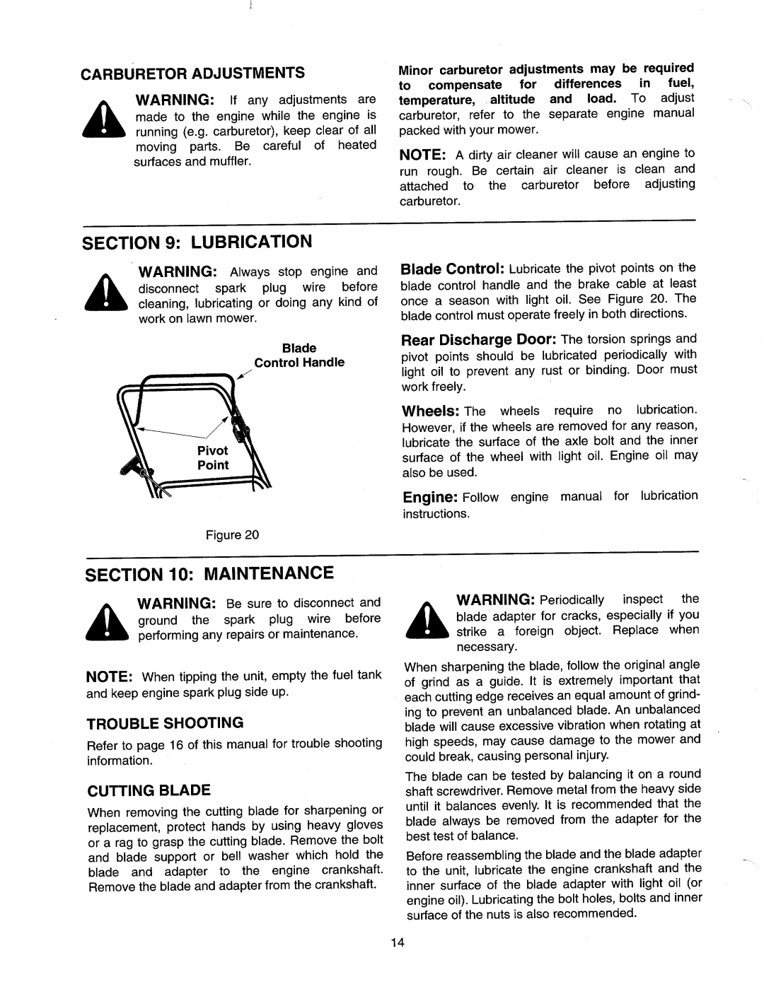 MTD Series 410 through 429 manual 