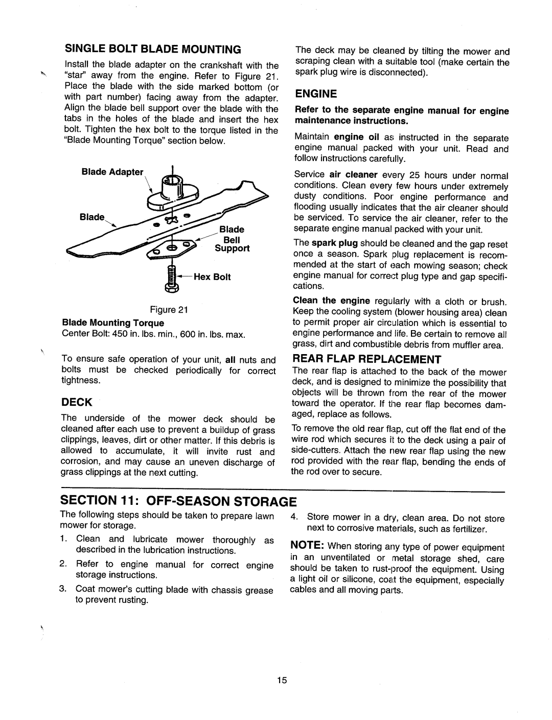 MTD Series 410 through 429 manual 