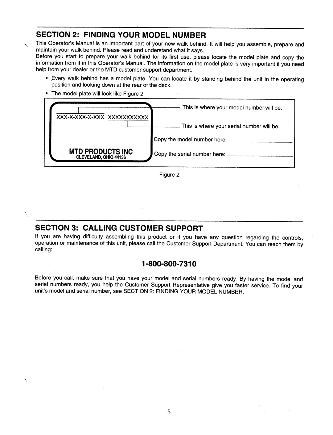 MTD Series 410 through 429 manual 