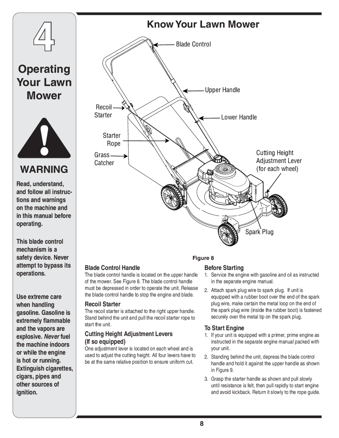 MTD Series 410 warranty Operating Your Lawn Mower, Know Your Lawn Mower 