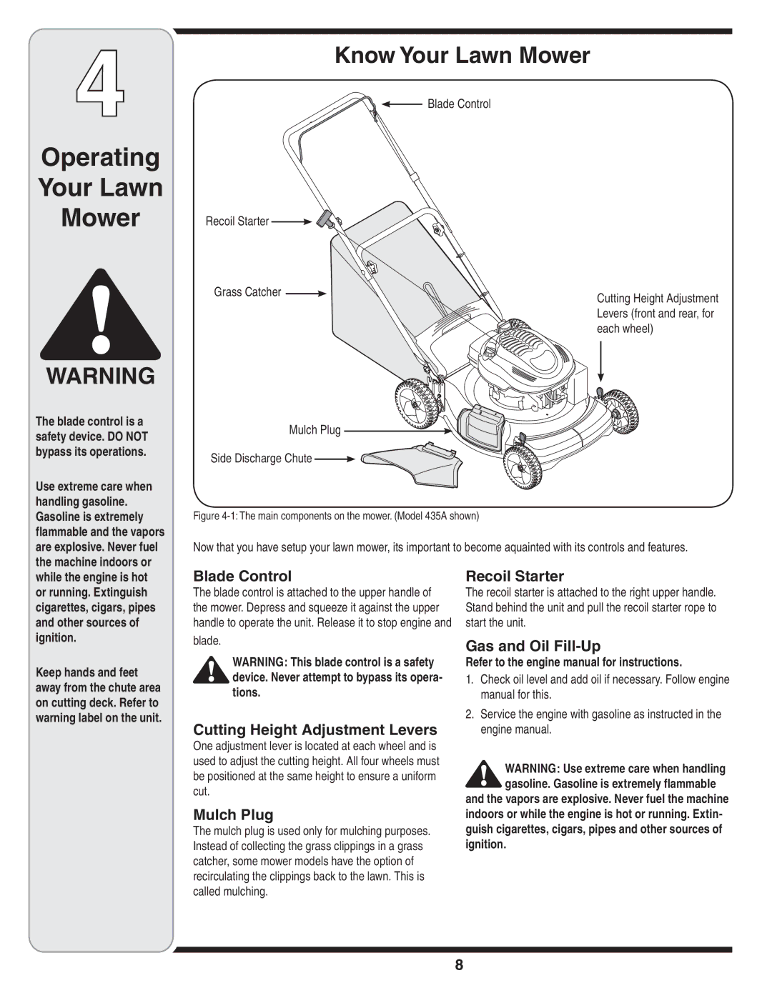 MTD Series 430 warranty Operating Your Lawn Mower, Know Your Lawn Mower 