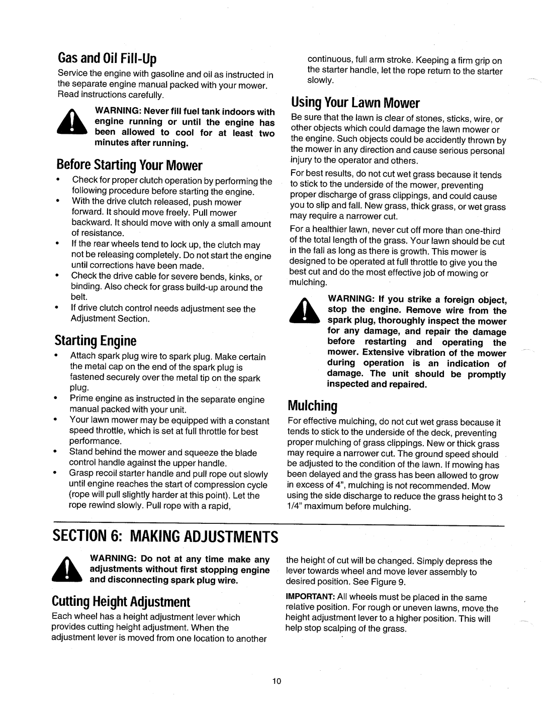 MTD Series 520 Thru 530 manual 