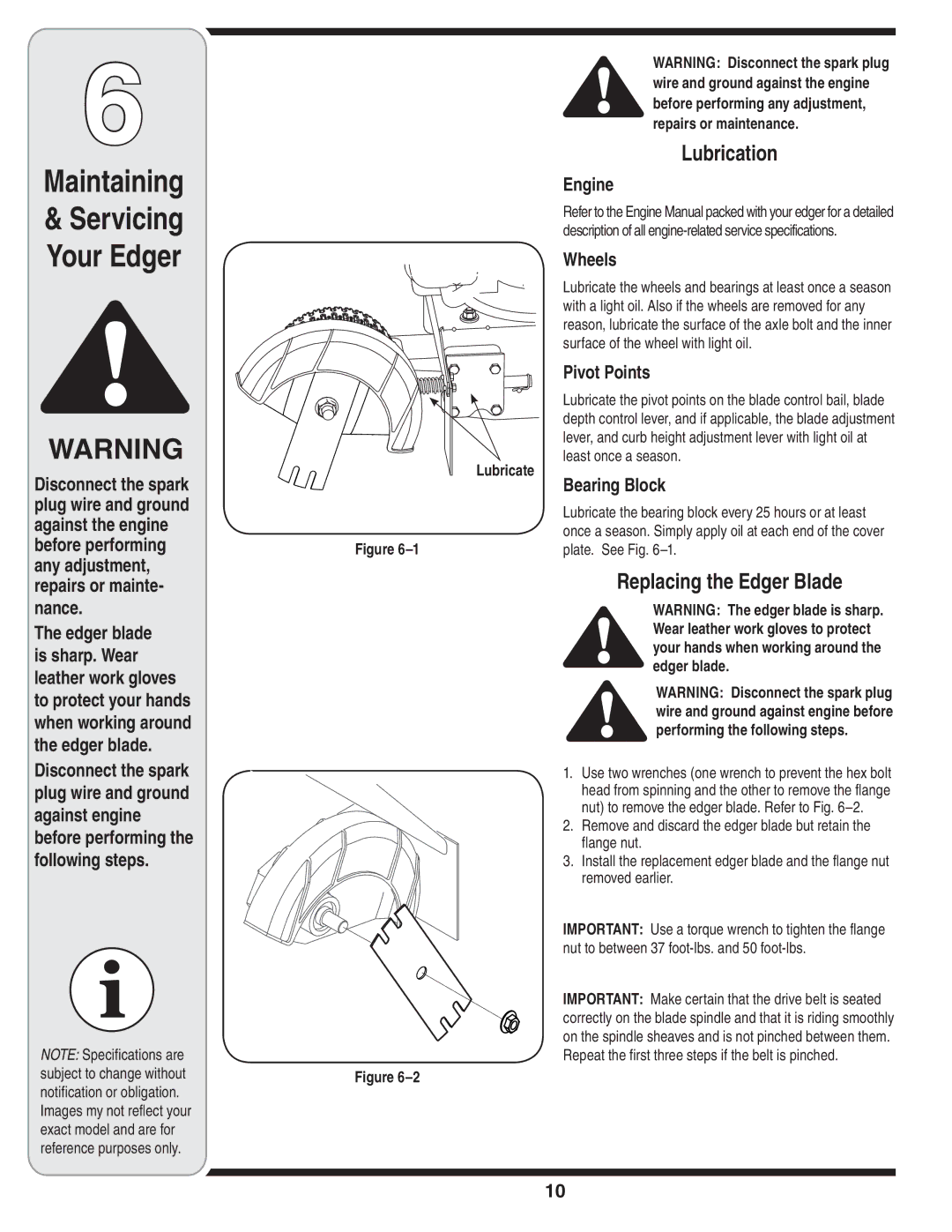 MTD Series 521 warranty Maintaining, Lubrication 